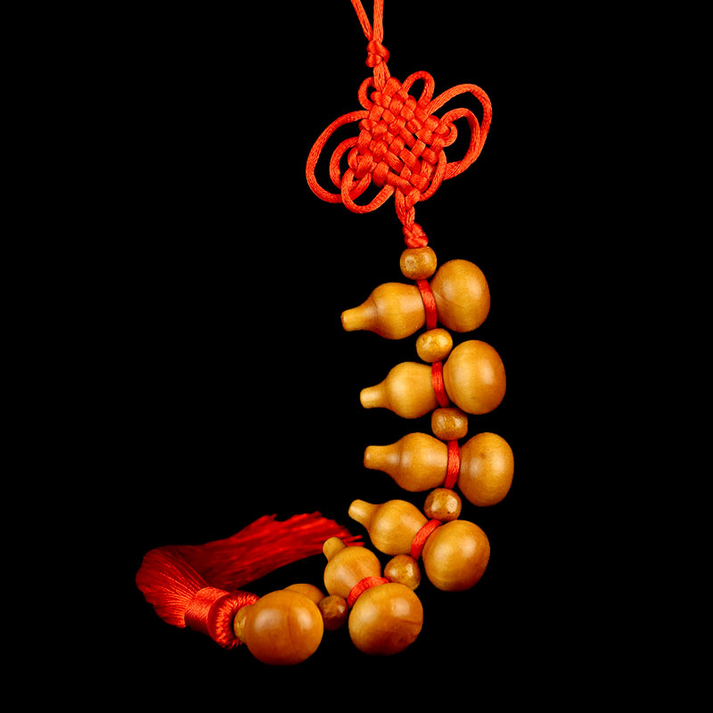 桃木葫芦挂件家居招財客厅玄关装饰卧室挂饰随身小号纯桃木雕肥城