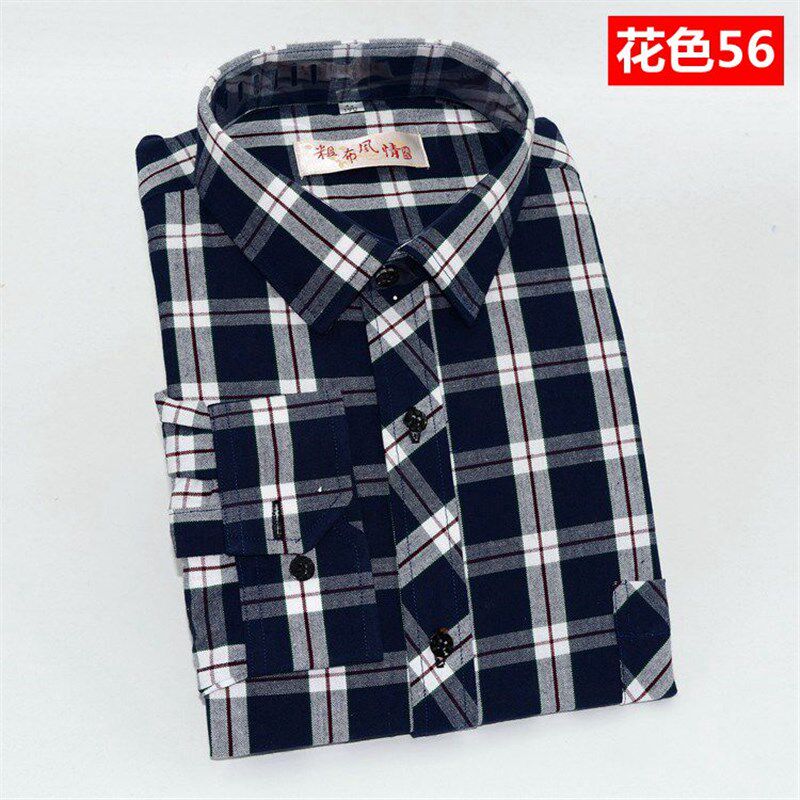 包邮多款纯棉老粗布男士长袖衬衣全棉衬衫中老年潮格子男装土布衣