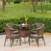 藤编藤椅三件套户外桌椅庭院露台花园室外休闲阳台滕椅小茶几椅子