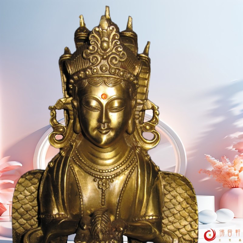 蛇仙常柳像女娲娘娘娲皇像铜像人物办公室桌面摆件纯铜工艺品包邮