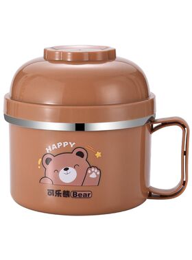 不锈钢快餐杯饭盒上班族泡面碗筷套学生宿舍防烫儿童食堂打饭缸盒