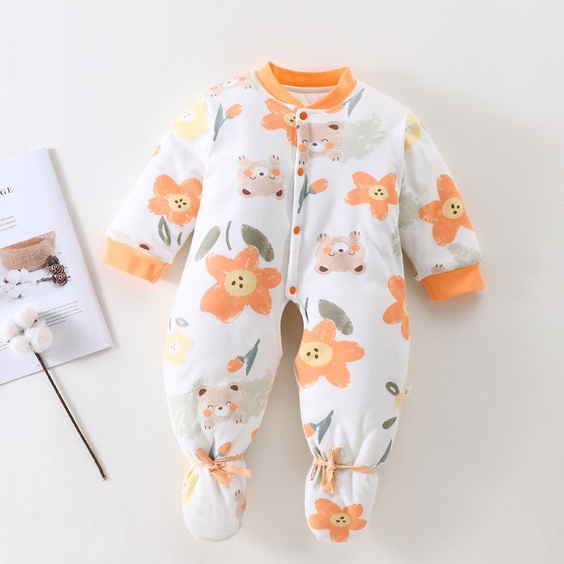 新生儿包脚棉衣婴儿春秋中厚衣服满月宝宝外出穿连脚长袖开档带鞋,童装/婴儿装/亲子装,连身衣/爬服/哈衣,淘宝优惠券,粉丝福利购,淘宝优惠卷