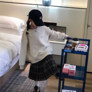 美妞之城女童学院风格子半身裙中大童裙子2024秋季新款童装中长版