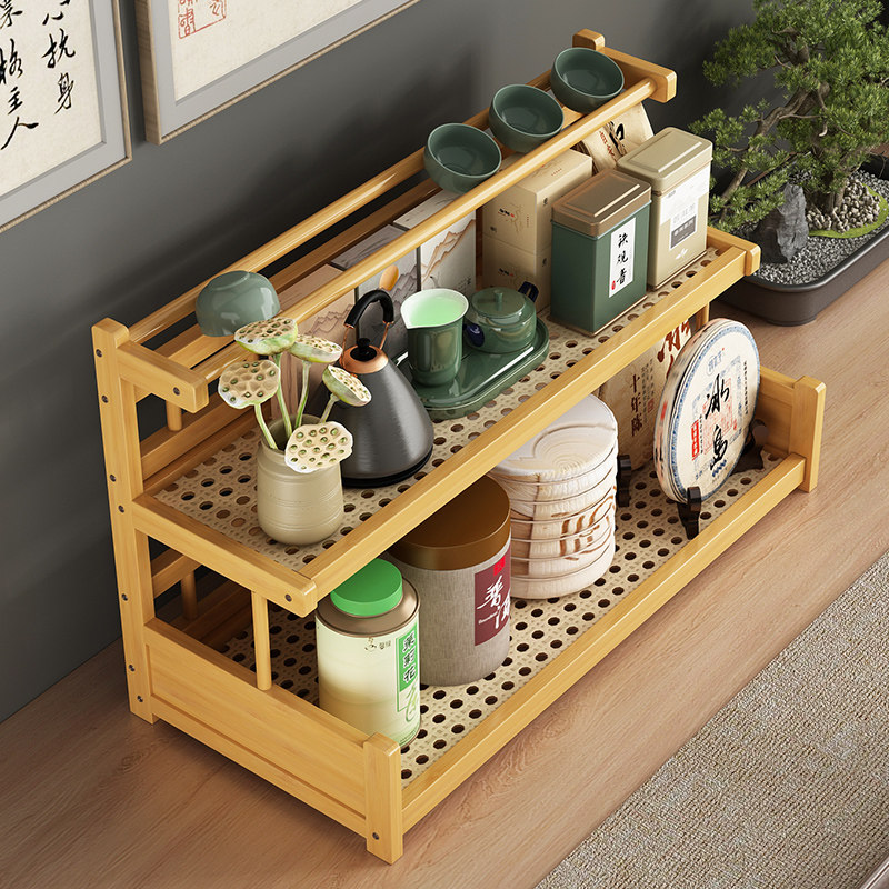 杯架收纳架茶道博古架功夫茶桌面双层中古风茶叶茶具收纳置物架子,家庭/个人清洁工具,杯架,淘宝优惠券,粉丝福利购,淘宝优惠卷