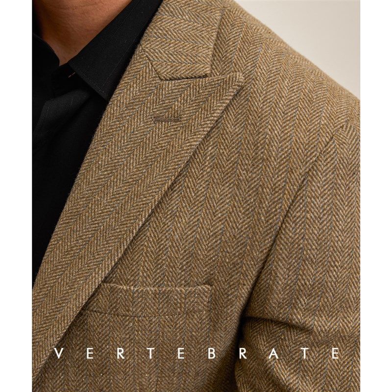 脊椎动物男装复古人字纹戗驳领西装英式秋冬薄羊毛呢休闲西服外套,男装,休闲西服,淘宝优惠券,粉丝福利购,淘宝优惠卷