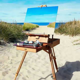 双丰油画箱子便携油画箱户外写生折叠铝合金脚架榉木三脚落地画架