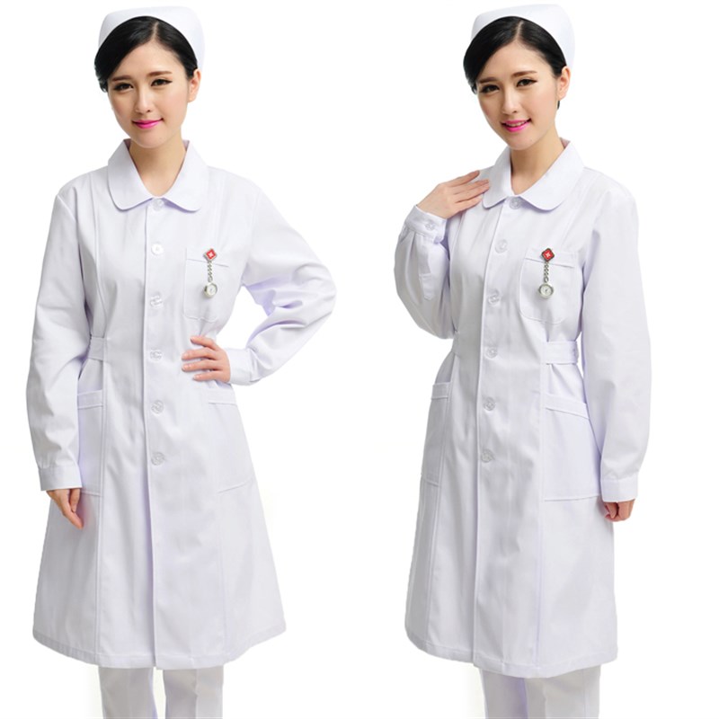 南丁格尔护士服工作服冬长袖白大褂修身女学生医院白大衣加厚大码