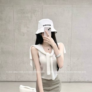 吊带背心上衣百搭显瘦开衫 CCZEE 女秋季 针织套装 两件套 高智欧尼