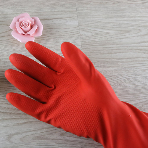 冬季加绒保暖橡胶手套洗碗家务绒里乳胶耐用胶皮洗衣服女洗车防水