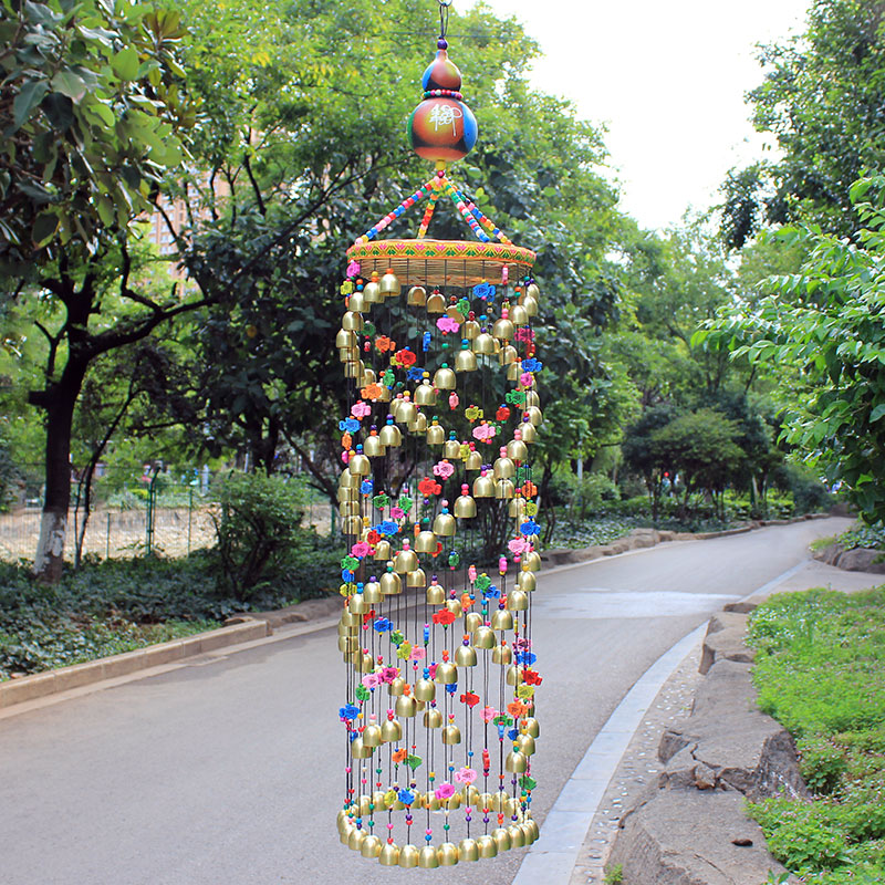 行运风铃大号葫芦簸箕大挂饰云南特色挂件客厅阳台装饰创意三龙铃