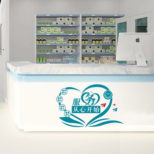 中医院诊所门诊中医馆卫生院护士站文化背景墙装饰贴纸玻璃橱窗贴