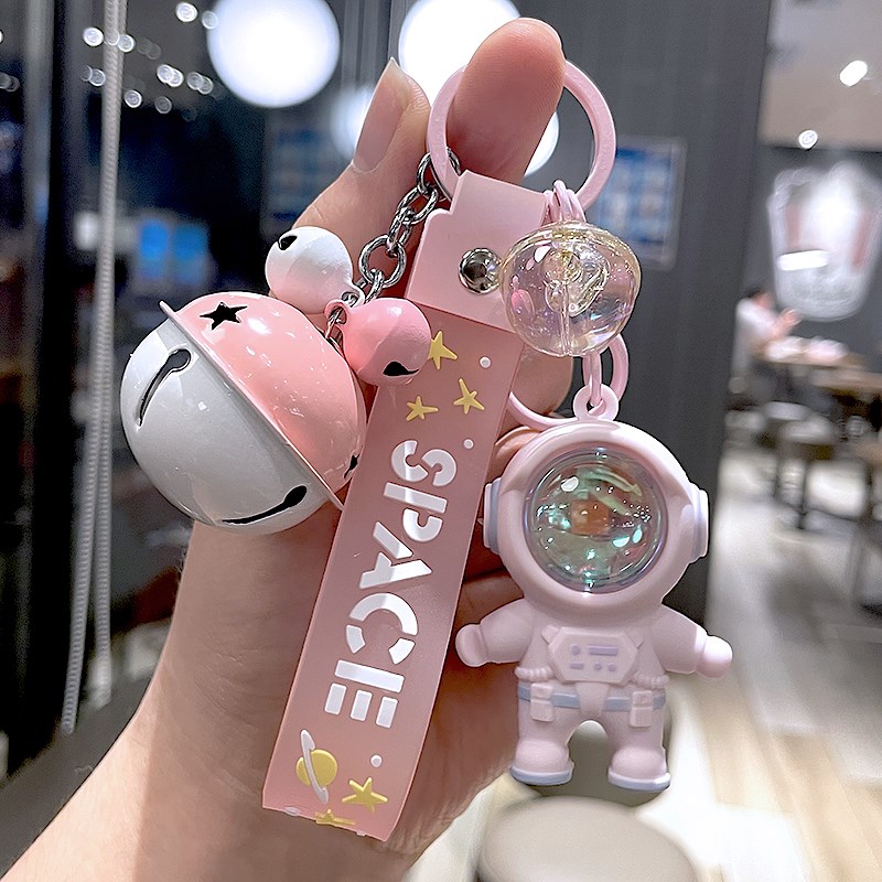 创意太空人七彩夕阳灯钥匙扣可爱女网红定制日照氛围灯书包挂饰