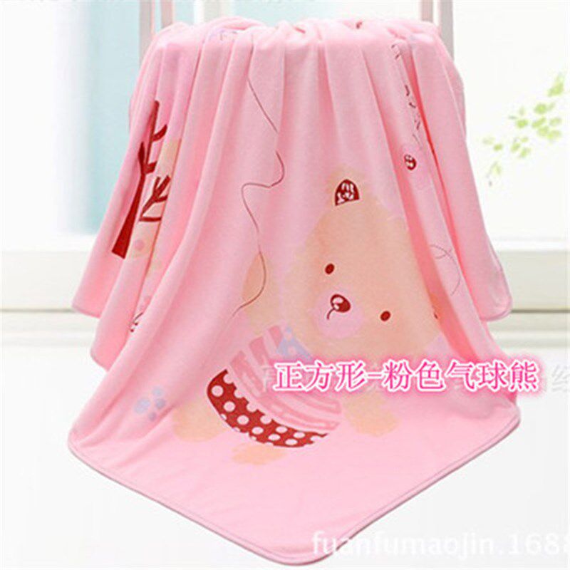 不掉毛吸水卡通婴儿童宝宝加厚比纯棉柔软正方形浴巾包被方巾抱被