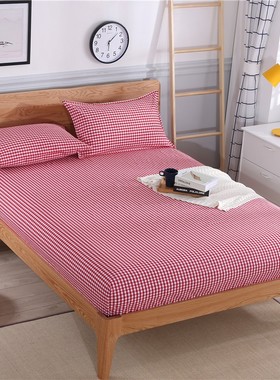 全包围老粗布床笠加厚防滑床罩棕垫席梦思松紧带保护套床上用品