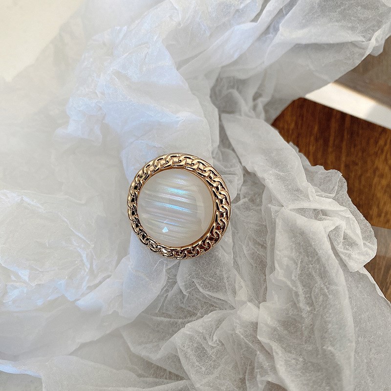 高档精致名媛风珠光拉丝金属纽扣毛衣外套大衣装饰扣女士风衣扣子