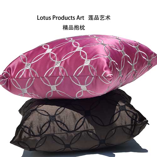 中式新古典抱枕丝绣缎面客厅沙发方形靠枕卧室床头靠垫腰靠不含芯