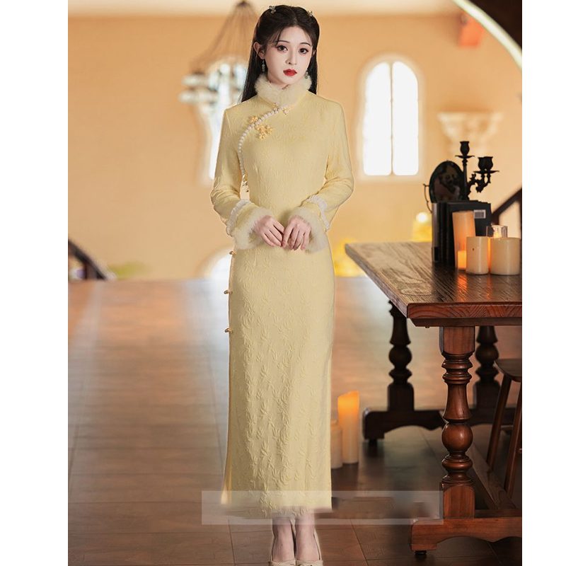 【风清余】潇夫人自制加绒加厚高端修身秋冬款新中式日常穿冬季长