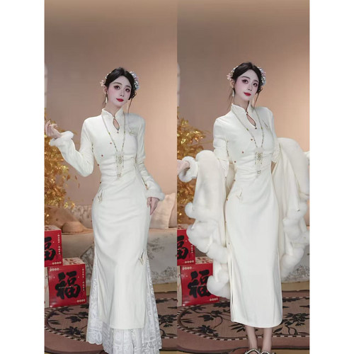 【日光浮影-加绒】潇夫人自制新中式旗袍高级感国风连衣裙气质高