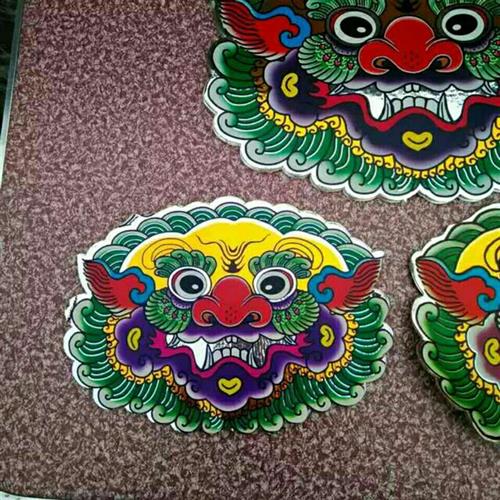 速发头神用品纸扎配饰贴纸铝纸狮头神袍贴纸手工纸活装饰铝狮拜10