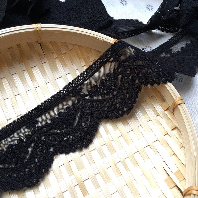 速发蕾丝花纱辅料网边刺绣锁边波浪衣服边手工材料宽5.2cm