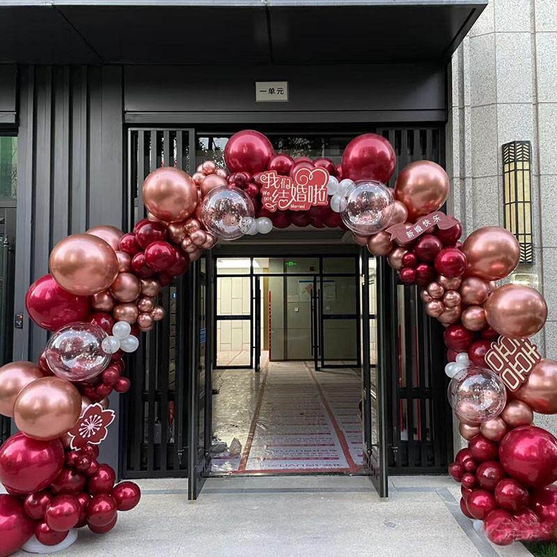 速发金属气球拱门浪漫婚礼结婚订婚门口拱门支架开业店庆派对场景