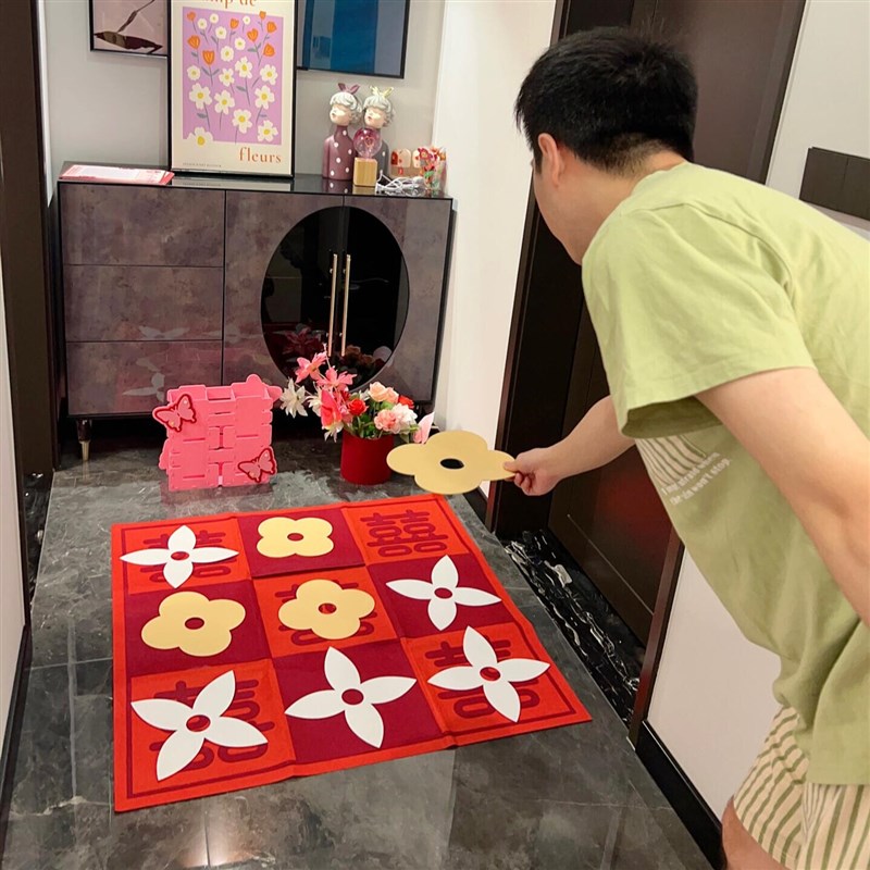 速发三子棋接亲互动道具伴娘团专用创意堵门九宫格三字棋婚庆用品