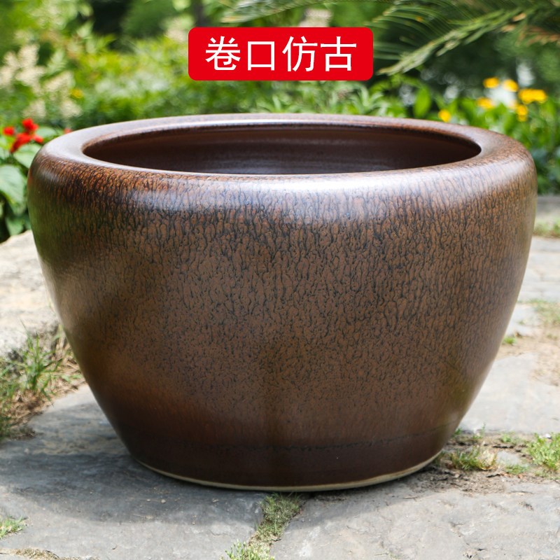 速发养睡莲碗莲盆荷花盆缸特大号水缸景德镇陶瓷大花盆室外种铁树