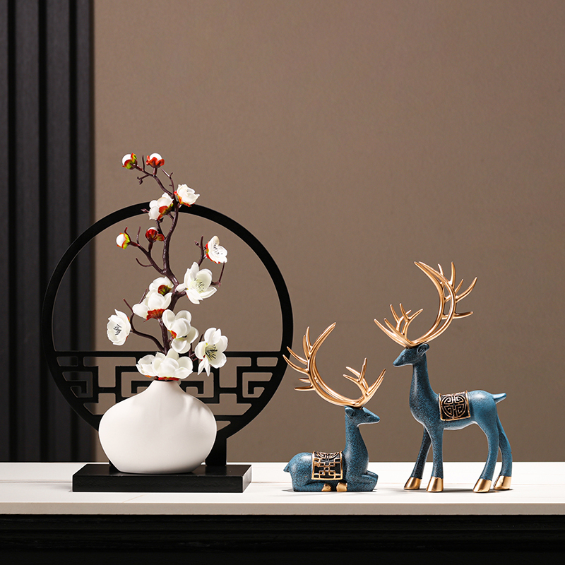 新中式家里家居客厅酒柜摆设玄关创意摆件书房间桌面屏风小装饰品