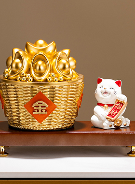 日进斗金摆件元宝招财猫装饰