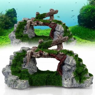 Rock Tan Home Fish 新品 Aquarium bridge Decorations Landscape