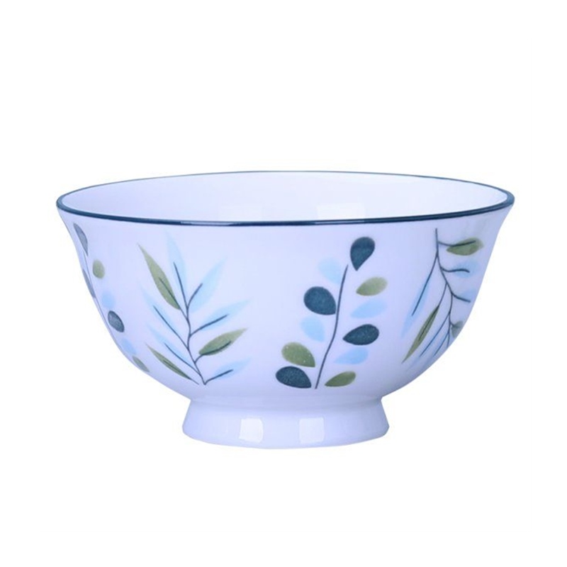 10个防烫高脚碗 景德镇陶瓷家用吃饭碗单个泡面碗套装微波炉用碗