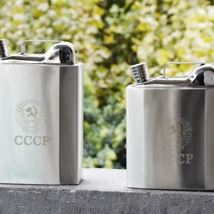 加厚304不锈钢油桶随身便携式酒壶水壶户外5斤6斤装酒瓶大容量