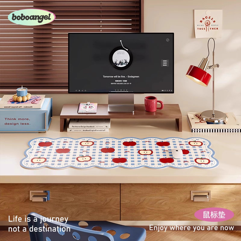 甜果格调卡通可爱超大号鼠标垫女生高颜值轻奢高级感键盘垫桌面垫