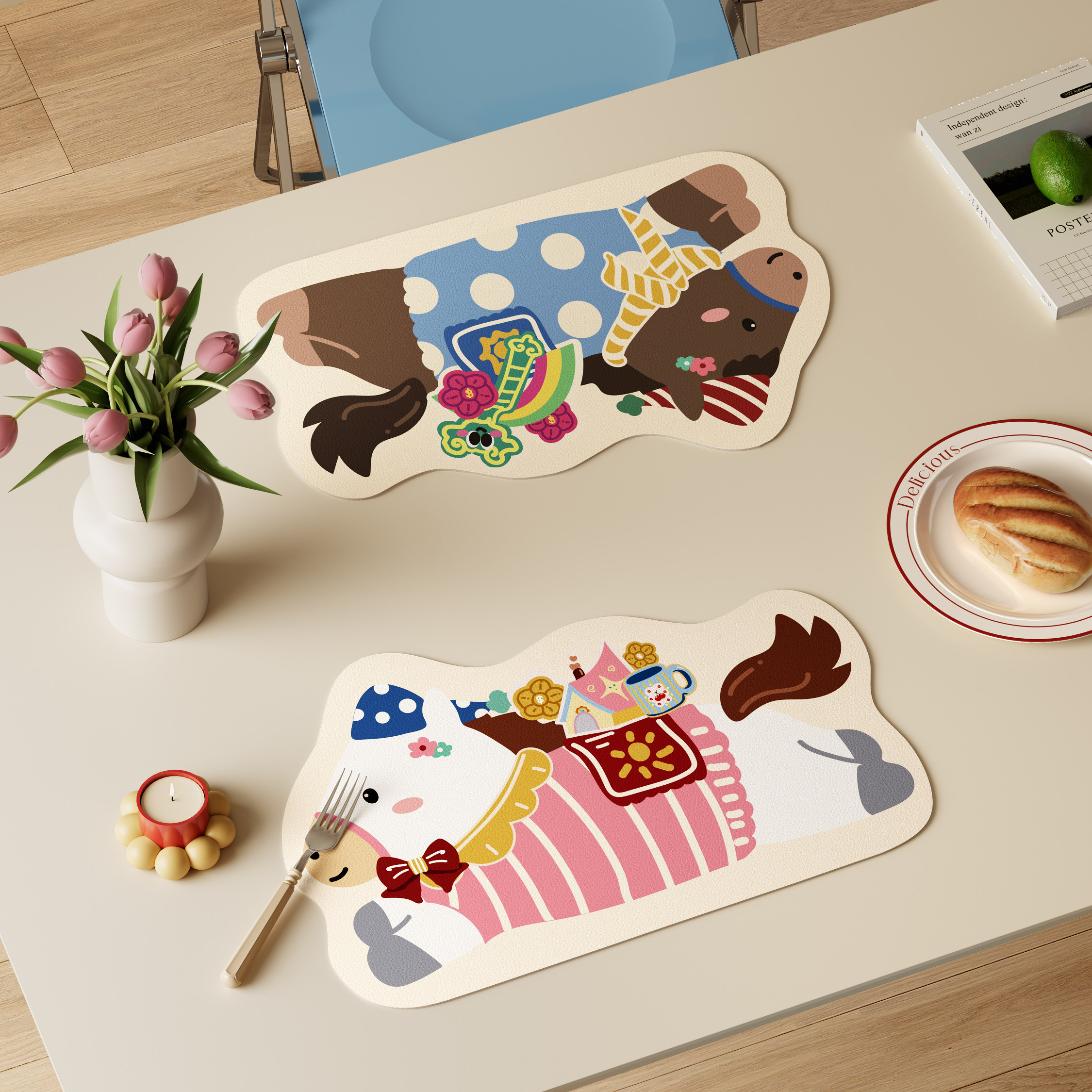 小马乐琪轻奢高级感马年新年餐垫家用防水防油可擦免洗隔热防烫垫,居家布艺,餐垫,淘宝优惠券,粉丝福利购,淘宝优惠卷