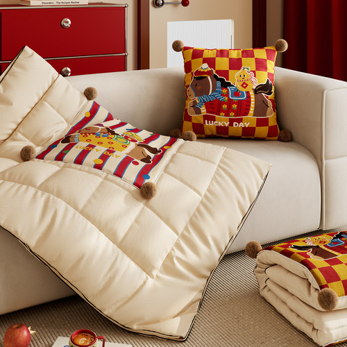 小马蒂奇美式卡通复古抱枕被