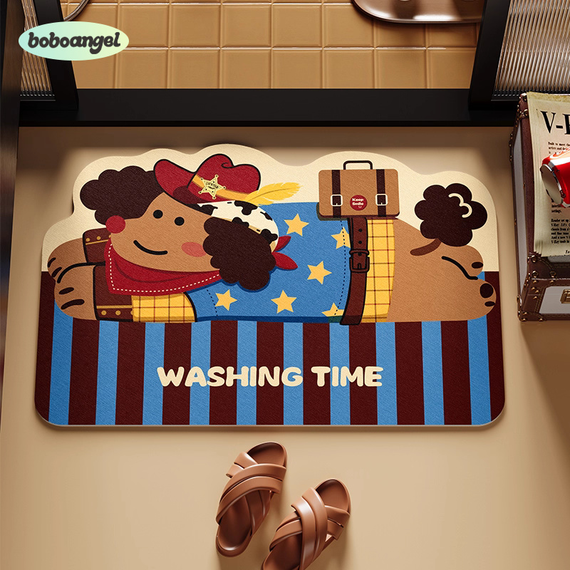 小狗麦琪圣诞红色喜庆浴室地垫