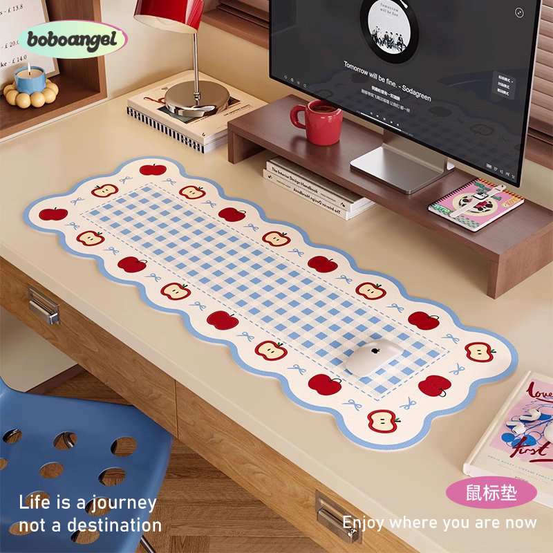 甜果格调卡通可爱超大号鼠标垫女生高颜值轻奢高级感键盘垫桌面垫
