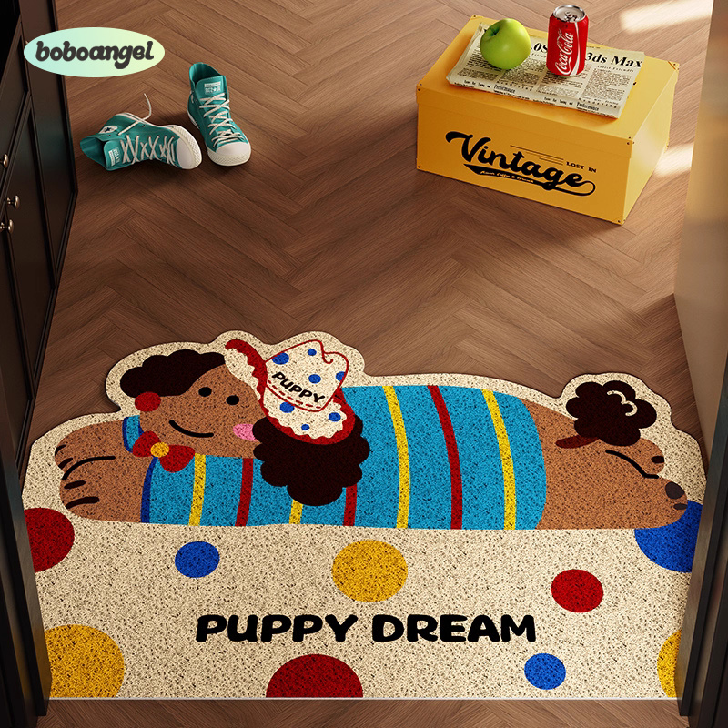 曲奇小布复古入户丝圈地垫