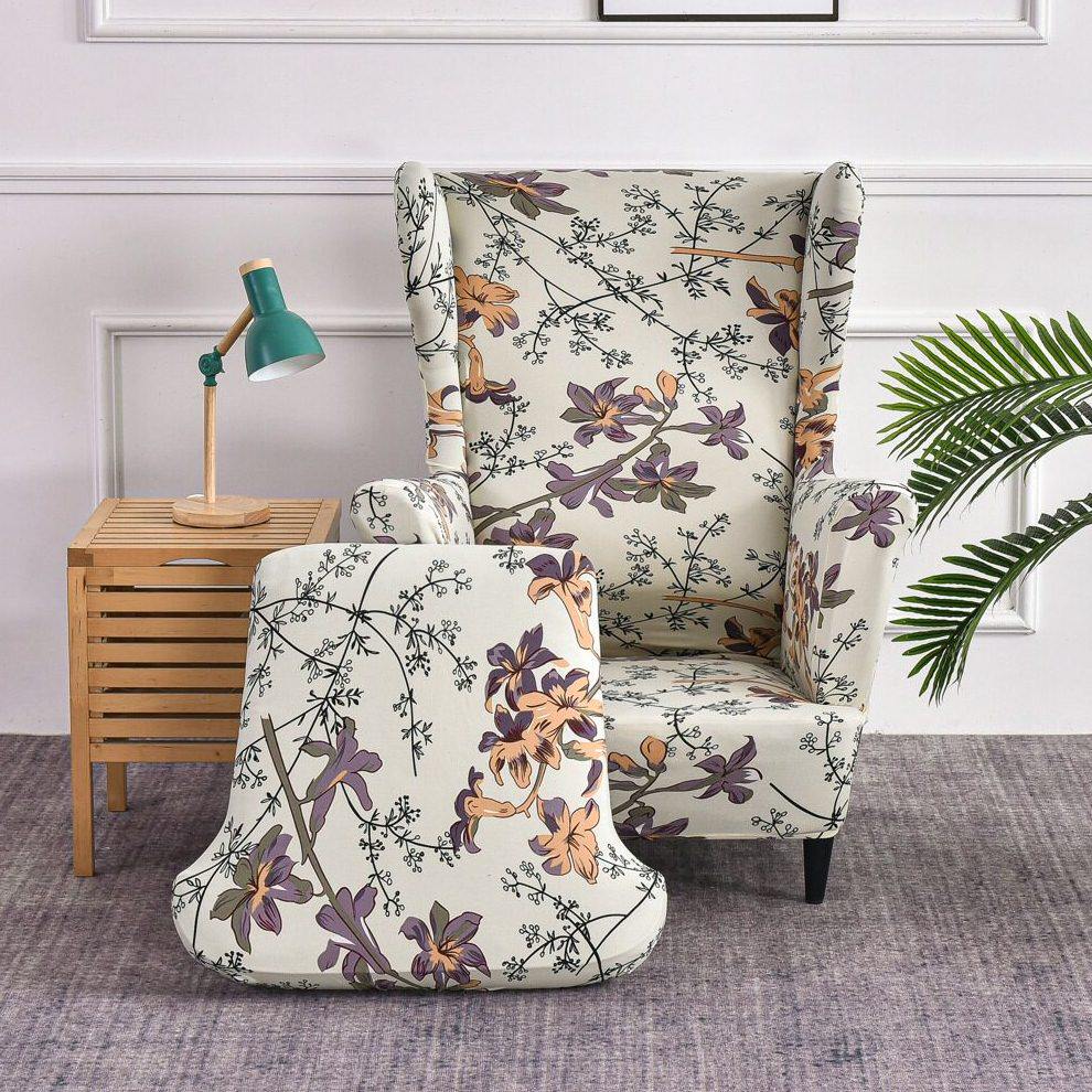 新款弹力老虎凳套椅子套沙发套全包人翼背沙发罩美式斯佳蒙坐垫