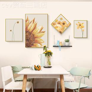 网红北欧客厅装饰风温馨海景壁组画艺术轻奢合沙发画背画景墙挂画