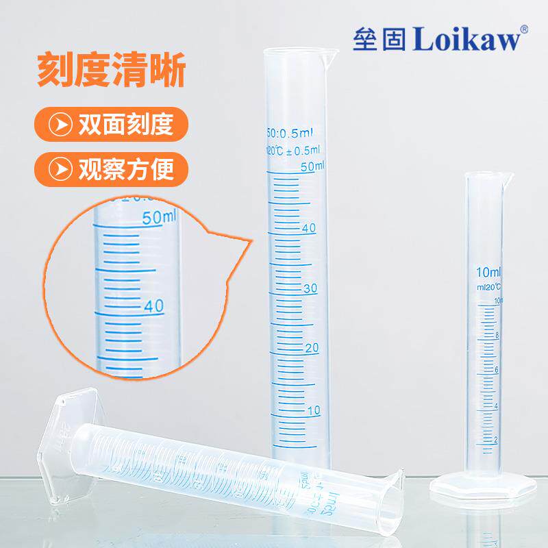 现货垒固塑料量筒量杯带刻度加厚PP计量杯10ml/25mlN/50ml/100ml/