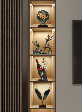 速发新中式家居客厅高端大气上档次轻品高档玄关电视柜酒柜装饰摆