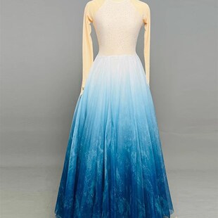 速发开场舞大摆月演出服幻海望裙长裙逐月起舞海月之夜舞蹈服装