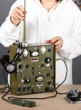 复古老式仿真f电发报机模型怀旧民国通讯电报机老物件装饰摄影道