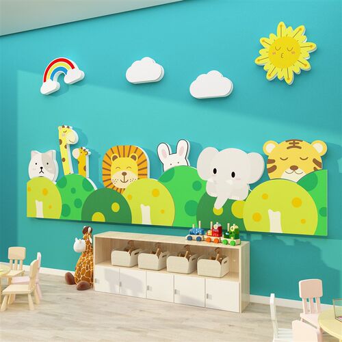 森林之家幼儿园楼梯墙面装饰文化环境G布置创材料主题成品背景教