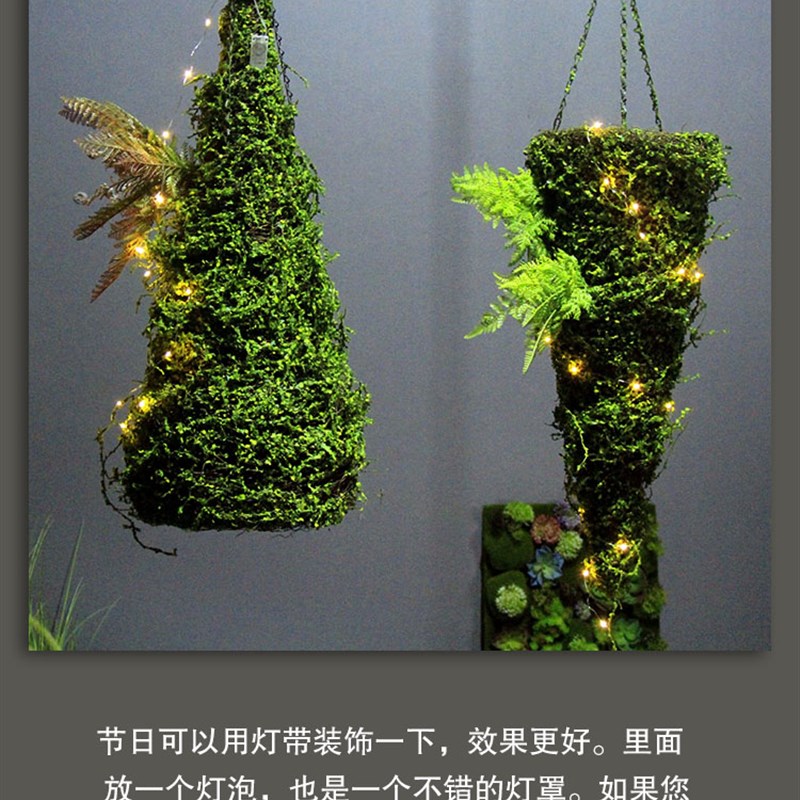 仿真垂吊b绿植 蕨类植物壁挂ins风装饰 创意墙面装饰品挂件草皮