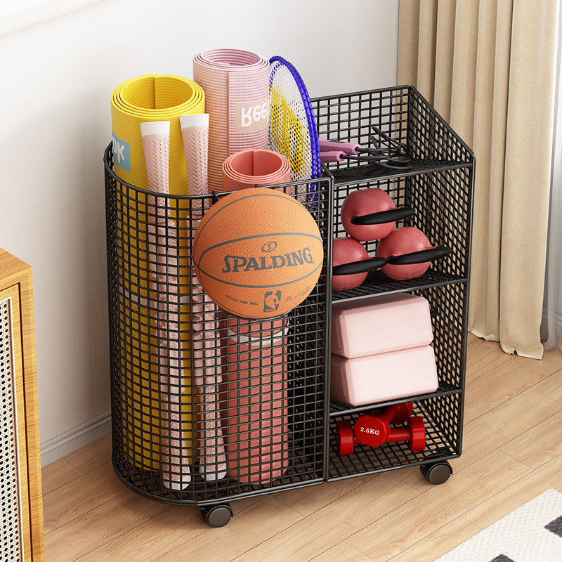 健身器材收纳架家用可移动瑜伽垫C泡沫滚轴收纳筐夹缝羽毛球置物,收纳整理,运动器材收纳用具,淘宝优惠券,粉丝福利购,淘宝优惠卷