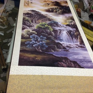 前出师表丝绸卷轴画挂画字画v名家书法作品卷轴书房办公室装饰壁