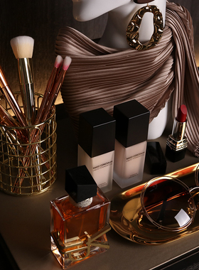 初舍印象 e样板房衣帽间梳妆台桌面软装化妆品丝巾耳环摆件组合