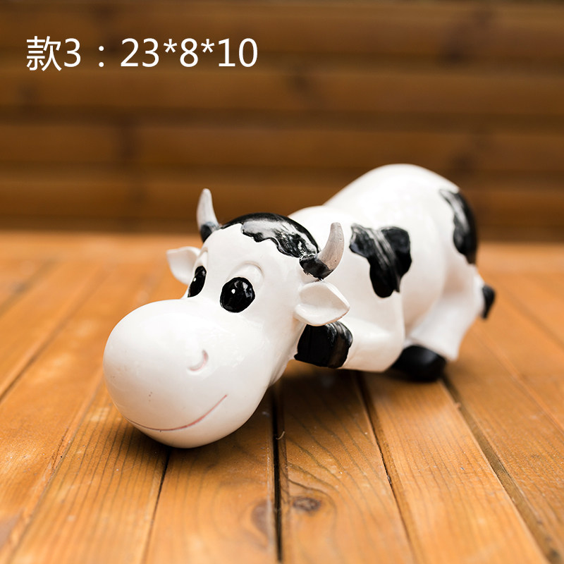 创意树脂奶牛摆件工艺品礼物卡通小E动物摆件客厅酒柜台装饰品摆,家居饰品,装饰摆件,淘宝优惠券,粉丝福利购,淘宝优惠卷